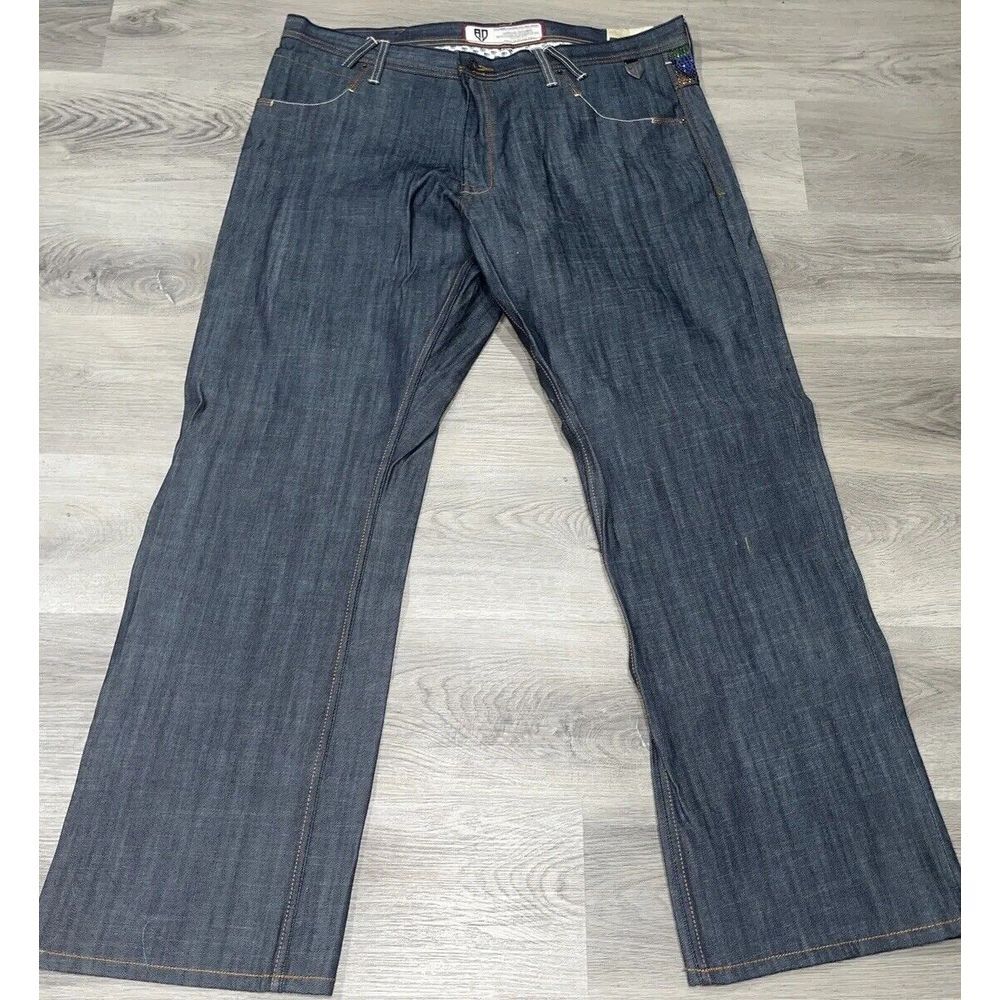 NEW Deadstock Y2K Artful Dodger Mens Jeans Embroidered & Bejeweled Size 42x35 - Picture 3 of 16